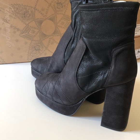 Free People Black leather Suede Platform Boots - Picture 9 of 15